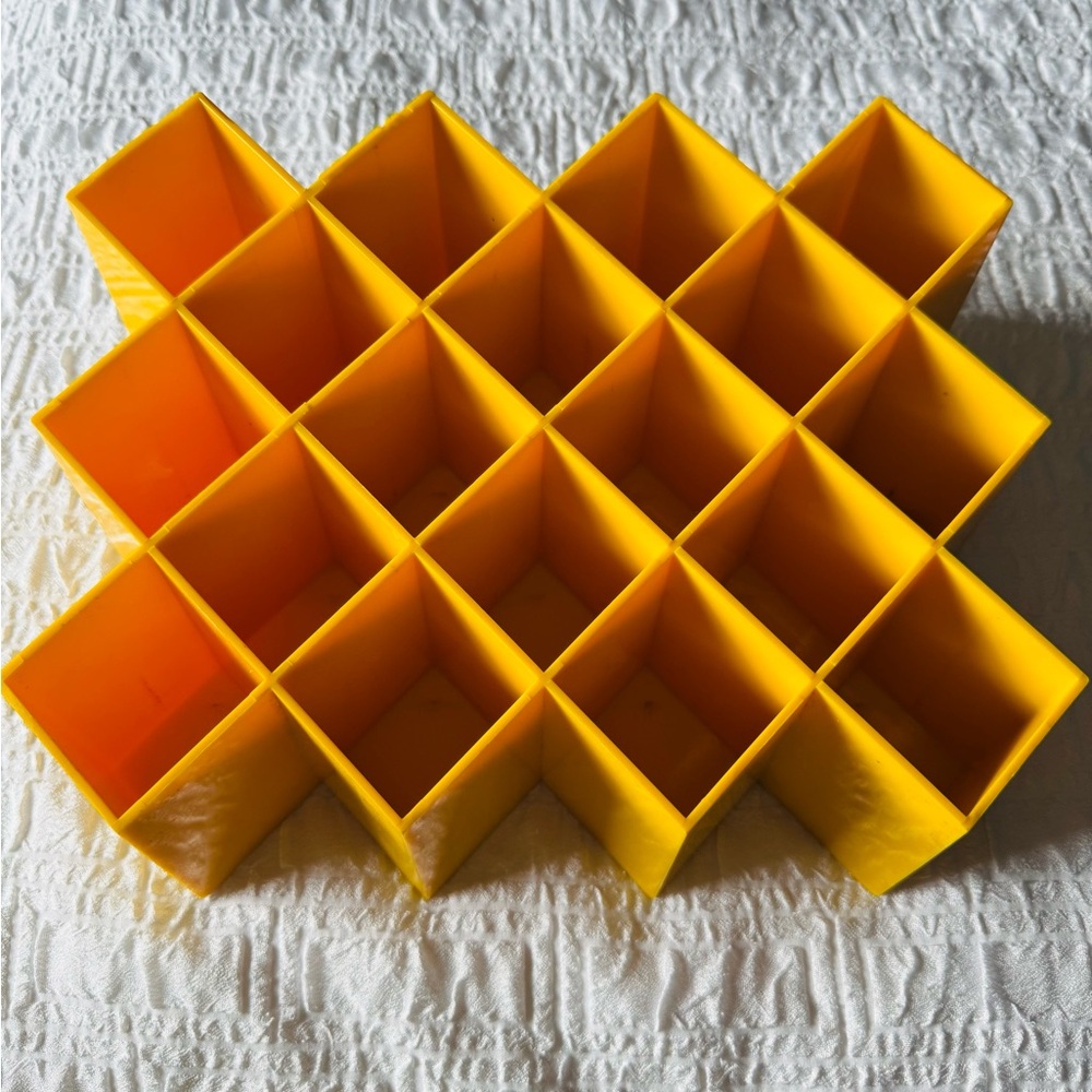 Vintage COPCO Lubge-Randel Danish Style Yellow Honeycomb Wall Spice Rack USA
